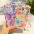 Glitter Floral Case with Charm